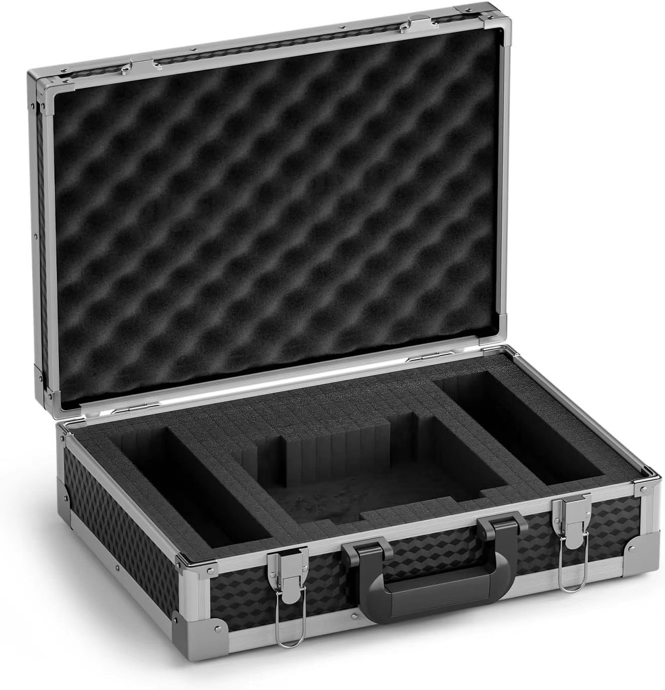 Customized Carrying Box Aluminum Case With Pick&Pluck Foam For Wireless Mic System Storage &